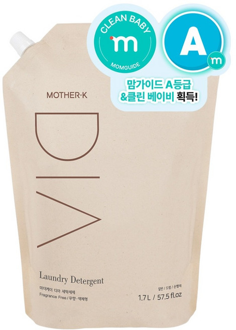 마더케이 디아 세탁세제 리필 무향, 1.7L, 1개