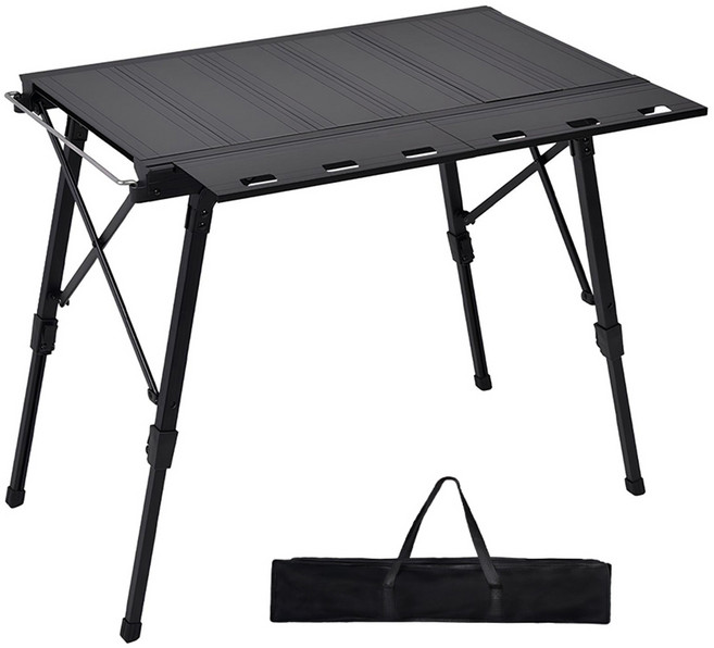 CLS 戶外IGT鋁合金升降露營桌 收納桌 網桌 露營 登山 附收納袋, 黑色