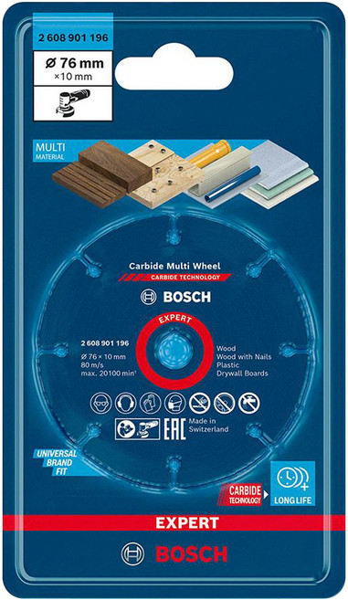 BOSCH 博世 台灣公司貨 超耐久鎢鋼多功能切片 2608901196 76 x 0.9 x 10mm, 1個