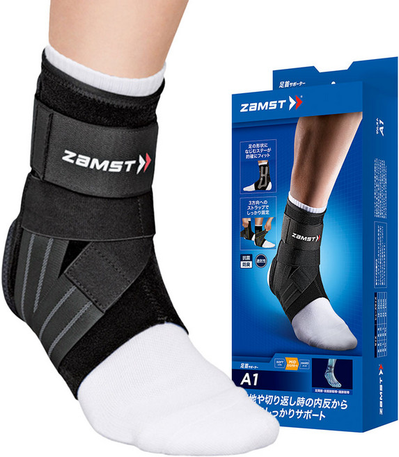 잠스트 발목 보호대 A1, 1개, 블랙