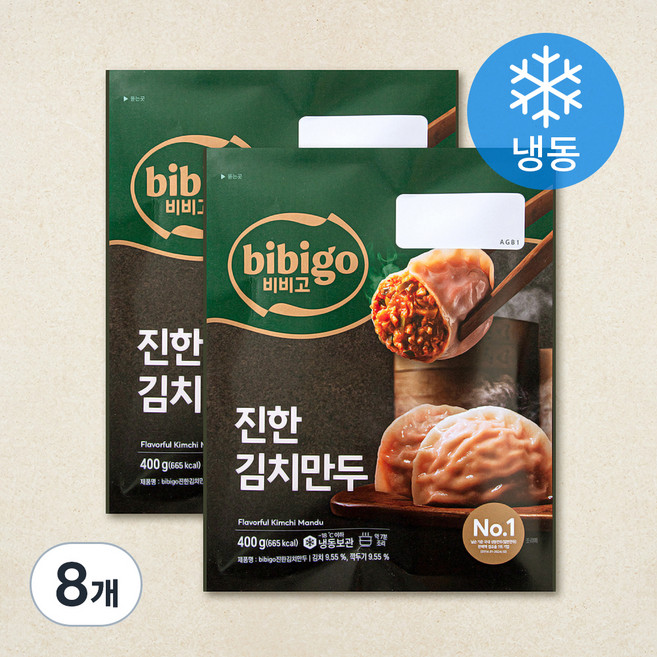 비비고 진한 김치만두 (냉동), 400g, 8개