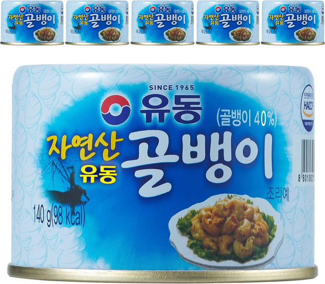 유동 자연산 골뱅이, 140g, 6개