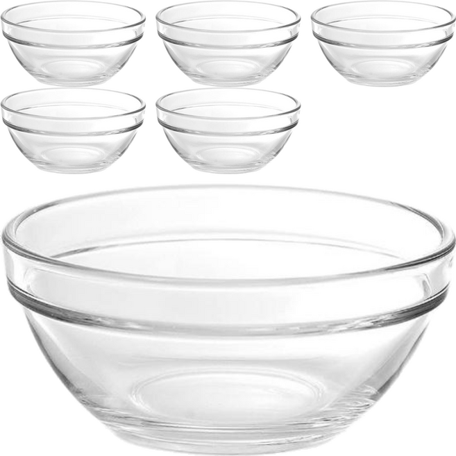 Ocean STACK 4吋沙拉碗, 玻璃 透明色, 6個