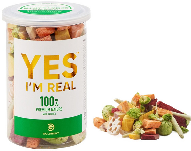 골드로니 예스아임리얼 프리미엄 필수 하루 채소 모듬 8종 강아지 간식, 당근, 그린빈스, 방울양배추, 고구마, 브로콜리, 연근, 단호박, 레드비트, 50g, 1개