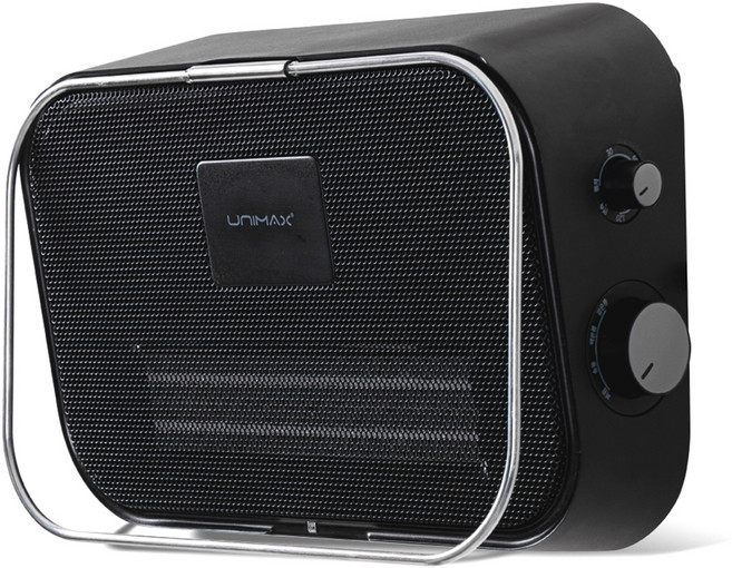 유니맥스 벽걸이형 PTC 욕실 전기 온풍기, UPT-B3205B, 블랙