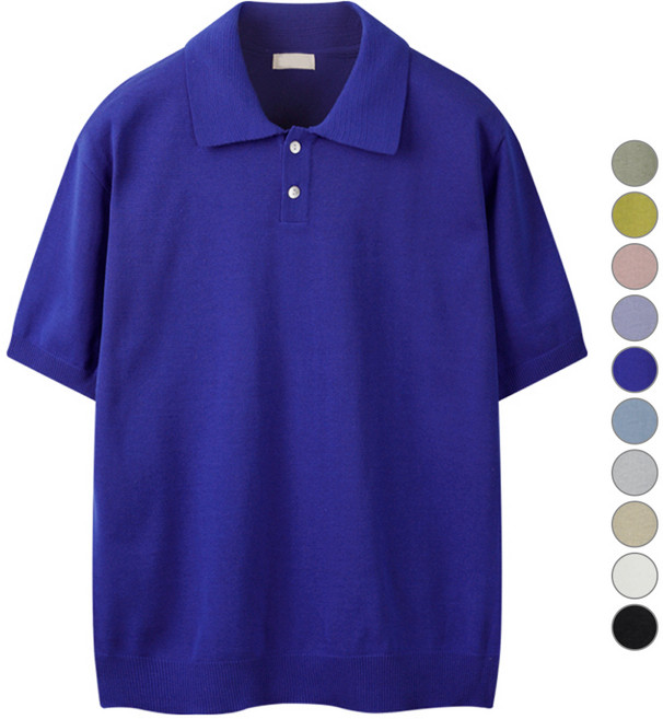 해리슨 빅사이즈 니트 반팔 카라 티셔츠 MDL1455