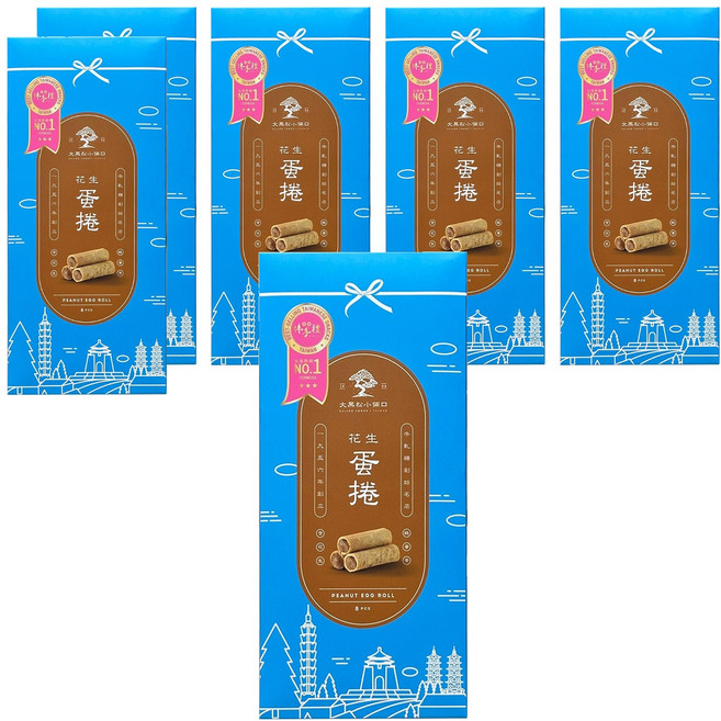 SALICO FOODS 大黑松小倆口 花生蛋捲8入禮盒, 6個, 160g