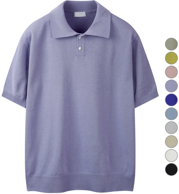 해리슨 빅사이즈 니트 반팔 카라 티셔츠 MDL1455