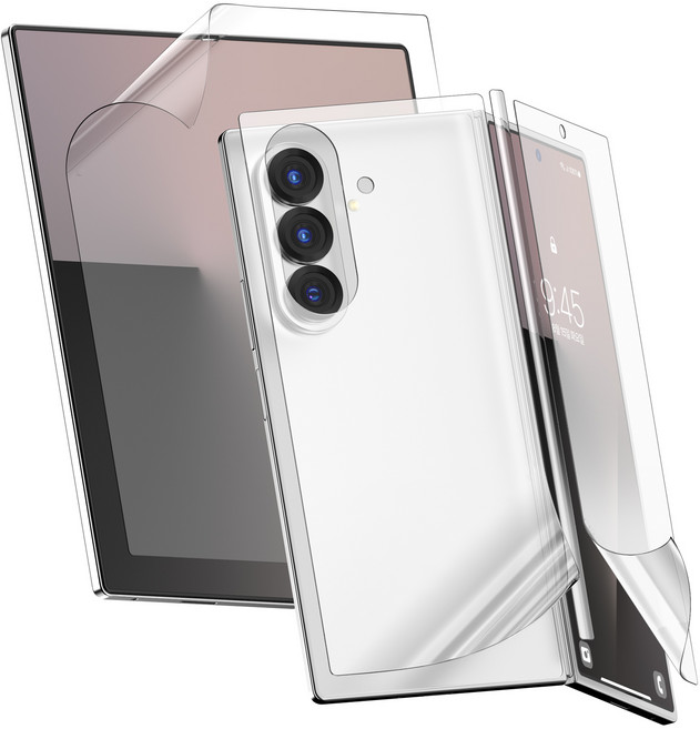 케이엠디자인 우레탄 자가복원 풀커버 내부 + 전면 + 후면 + 힌지 액정보호필름 세트, 1세트