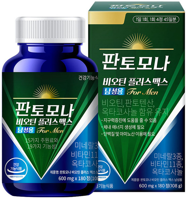 판토모나 남성용 비오틴 플러스 맥스 108g, 180정, 1개