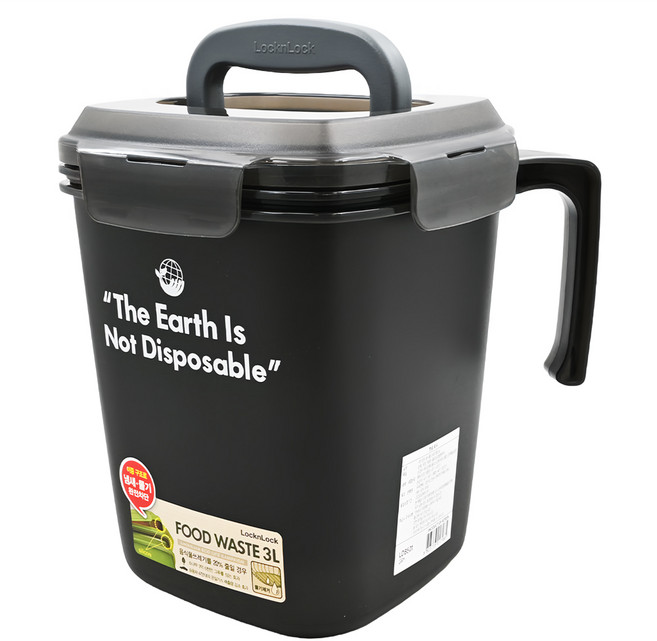 LocknLock 樂扣樂扣 廚餘回收桶 3L, 灰色, 1個