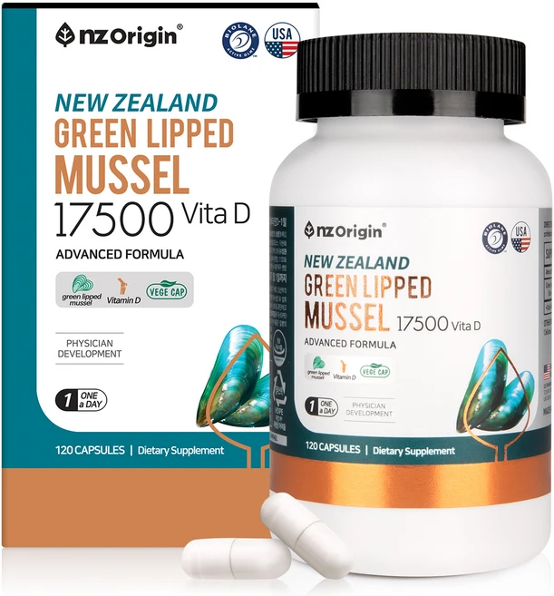 엔젯오리진 뉴질랜드 초록입홍합 17500 비타D, 120정, 1개 - 쿠팡