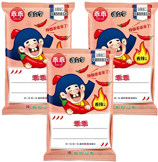 乖乖 玉米脆條 香辣口味, 80g, 3包