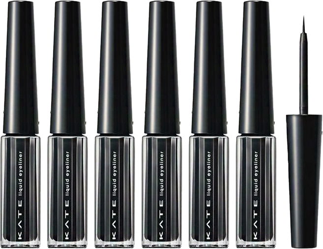 케이트 젤 C 리퀴드 아이라이너 1.5ml, BK-1 글로우블랙, 6개