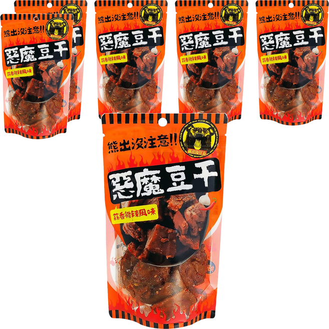 熊出沒注意 惡魔豆干 蒜香微辣, 140g, 6包