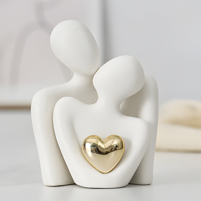 올프리즘 커플 인테리어 오브제 조각상, 화이트