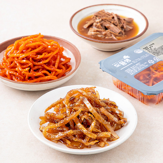 도들샘 소고기 장조림 140g + 진미채 90g + 쥐포채 간장조림 90g, 1세트