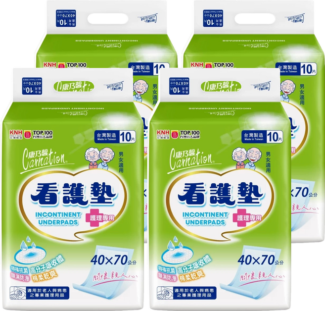 康乃馨 成人看護墊 護理專用, 40 x 70cm, 10片, 4包