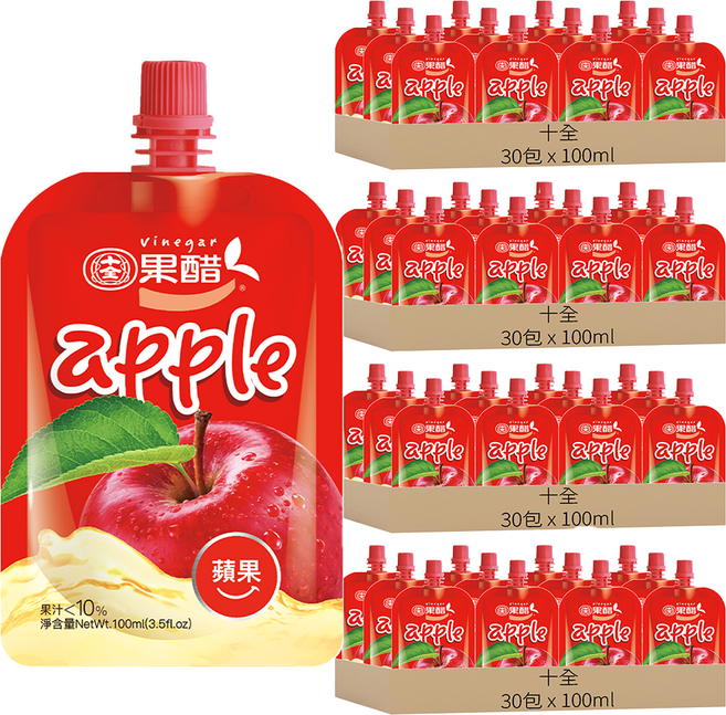 十全 蘋果醋飲料, 100ml, 120包