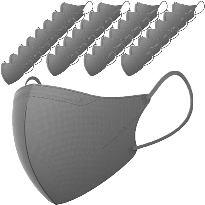 CLA 새부리형 슬림핏 보건용 마스크 중형 KF94, 5개입, 8개, 딥그레이