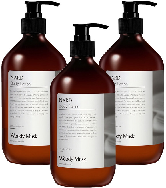 나드 바디로션 우디머스크, 500ml, 3개