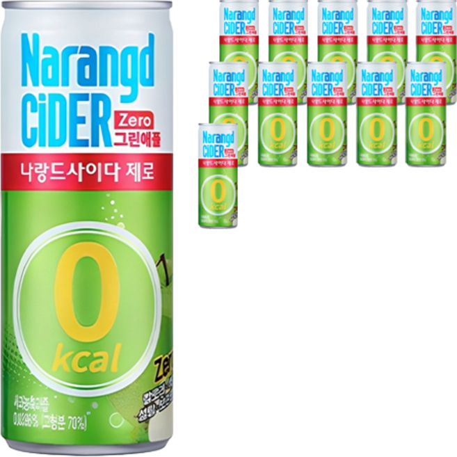 나랑드사이다 제로 그린애플, 245ml, 12개