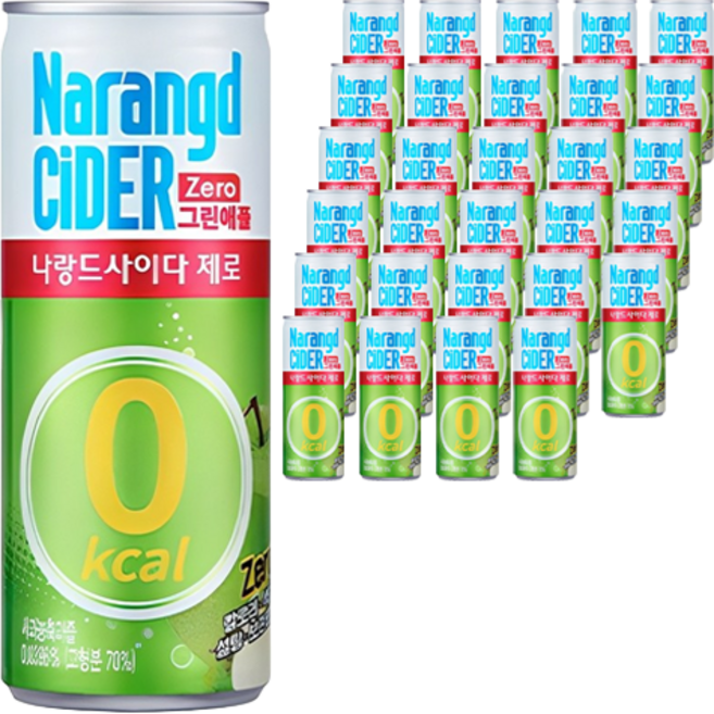 나랑드사이다 제로 그린애플, 245ml, 36개