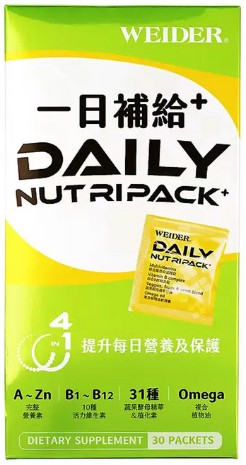 WEIDER 威德 一日補給+ A~Zn B1~B12 31種 Omega, 87g, 1盒