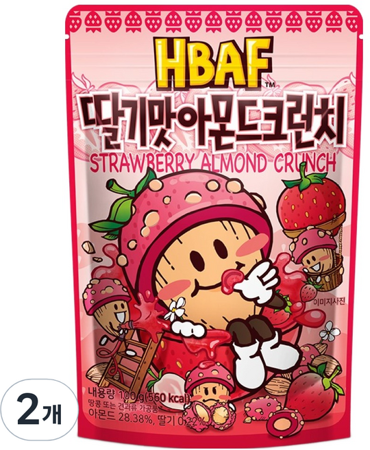 바프 딸기맛 아몬드 크런치, 100g, 2개