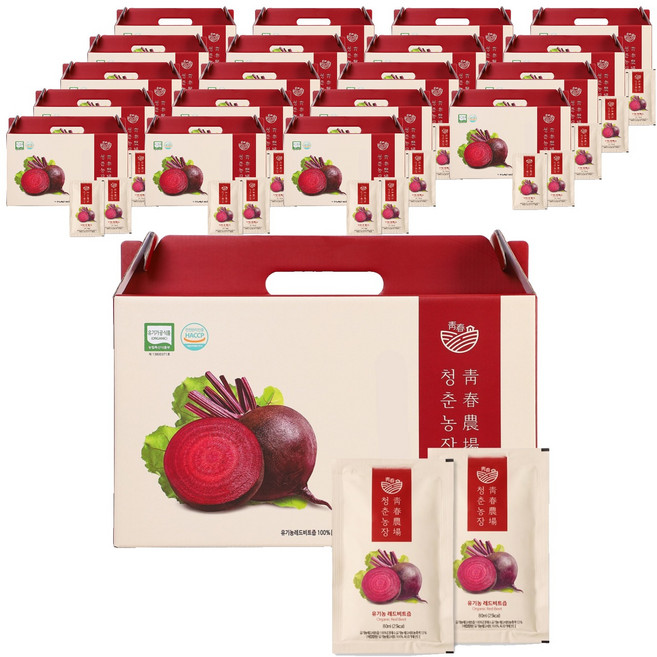 청춘농장 유기농 레드비트즙, 2.4L, 20박스