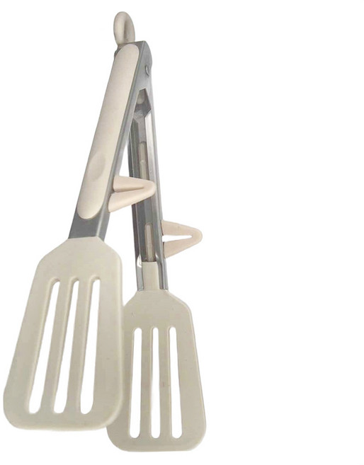 一鳥食器 不沾桌矽膠食物夾鏟, 米白色, 1個