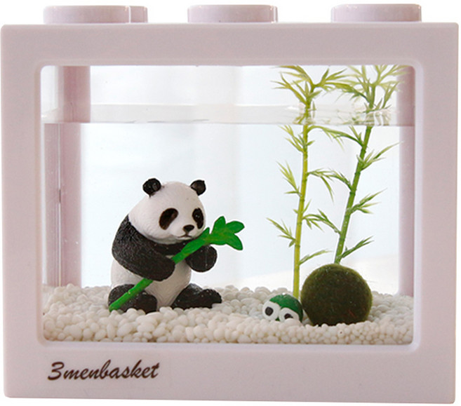 세남자바스켓 마리모키우기용 블럭어항 대나무판다 DIY세트, 흰색, 1세트