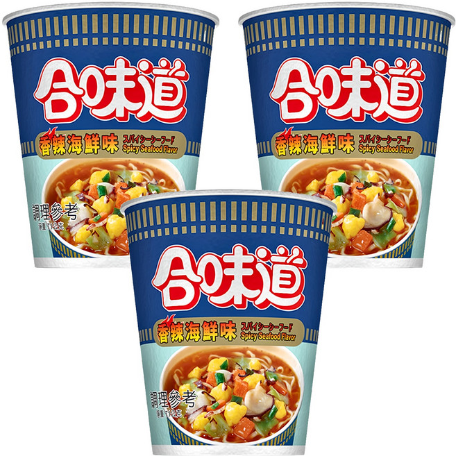 NISSIN 日清 CUP NOODLE 合味道 辣海鮮杯麵 71g, 3入