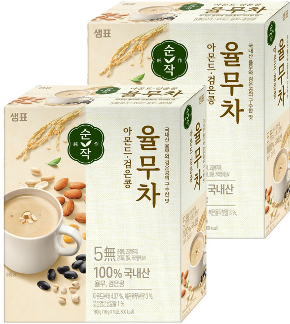 순작 아몬드 검은콩 율무차, 18g, 10개입, 2개