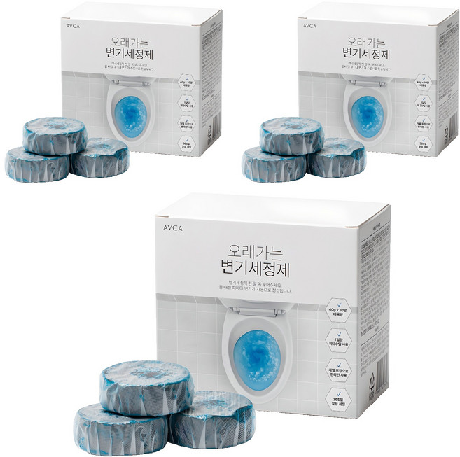아브카 오래가는 변기세정제 10p, 400g, 3개