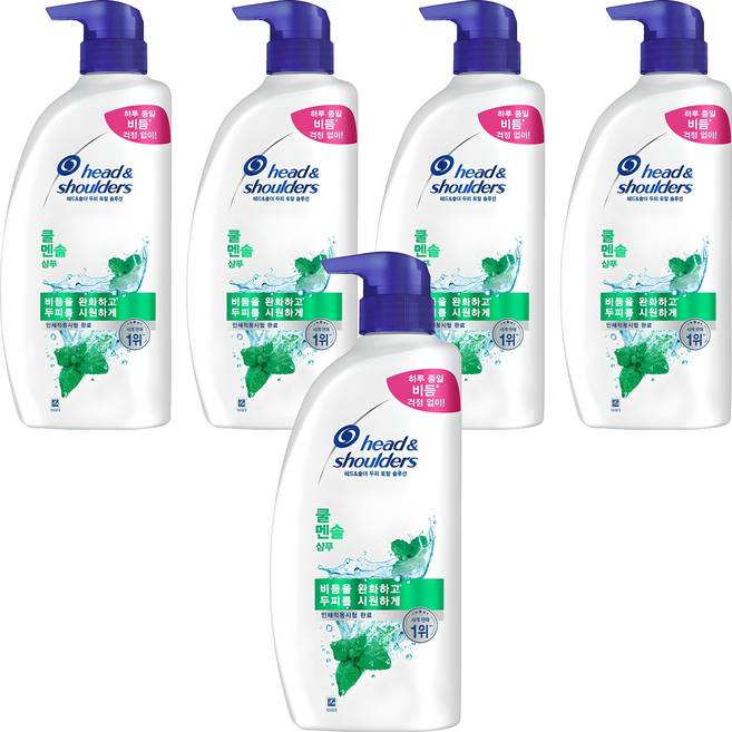 헤드앤숄더 두피 토탈 솔루션 쿨 멘솔 샴푸, 850ml, 5개