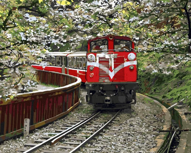 ArtLife 藝術生活 數字油畫DIY TW005 50 x 40cm, 台灣風情誌-阿里山小火車 多色, 1盒