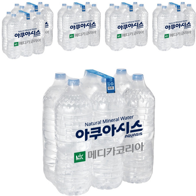 아쿠아시스 먹는샘물 무라벨, 2L, 36개