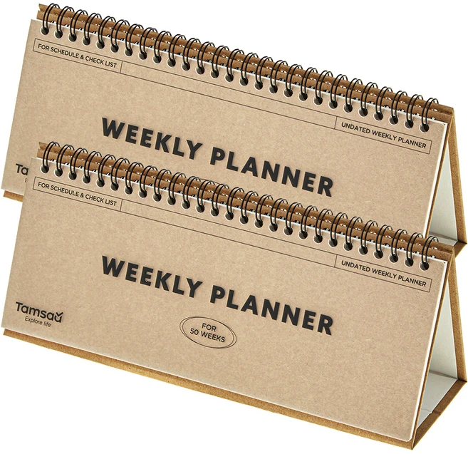 탐사 튼튼한 크래프트 스탠딩 위클리 플래너, 2개 - 쿠팡