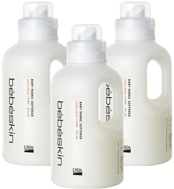 베베스킨 고농축 섬유유연제 러블리피치향, 1.07L, 3개