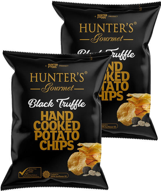 HUNTER'S gourmet 手工洋芋片 黑松露味, 125g, 2包