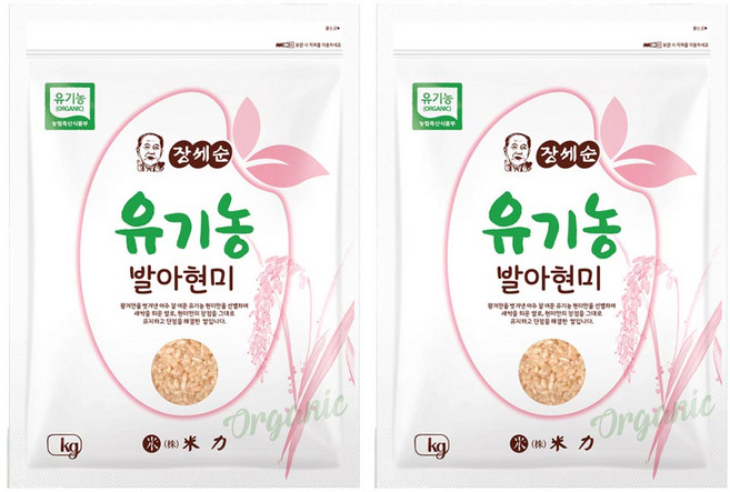장세순 유기농 발아현미, 1kg, 2개