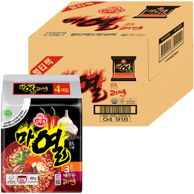 오뚜기 마열라면 120g, 32개