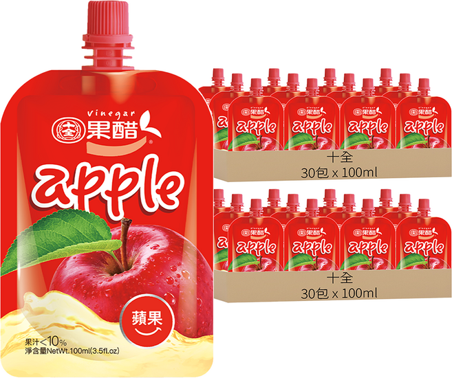 十全 蘋果醋飲料, 100ml, 60包