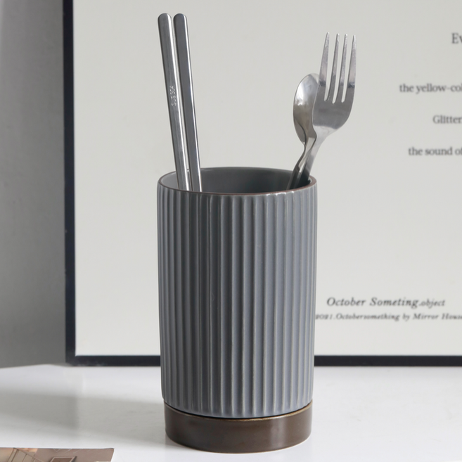 착한살림 노르딕 세라믹 수저통, 그레이, 1개