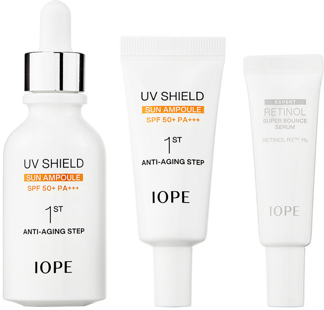 아이오페 UV쉴드 선앰플 40ml + 미니 20ml + 레티놀세럼 10ml 세트, 1개