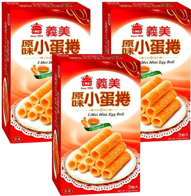 義美 小蛋捲 原味, 114g, 3盒