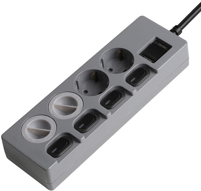 스윗홈 국산 개별스위치 절전 멀티탭 4구 + 안전커버 2p 세트, 3m, 그레이블랙, 1개