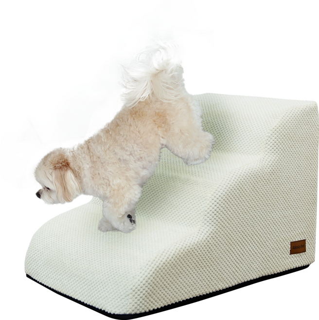 올미오펫 구름패브릭 강아지계단, 크림아이보리, 1개