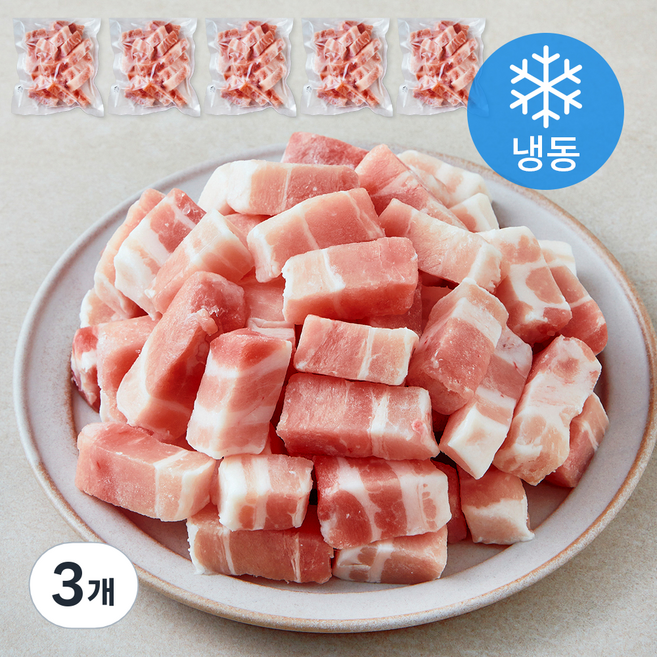 포크리퍼블리카 돼지삼겹살 슬라이스 구이 찌개용 5개입 (냉동), 3개, 1kg